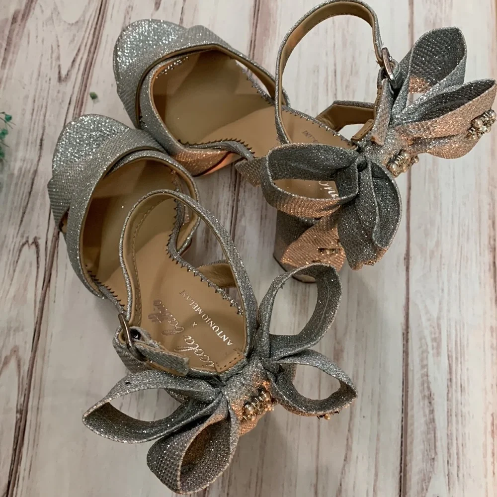 ANTONIO MELANI x Nicola Bathie Lila Bow Detail Platform Dress Sandals - Picture 5 of 13